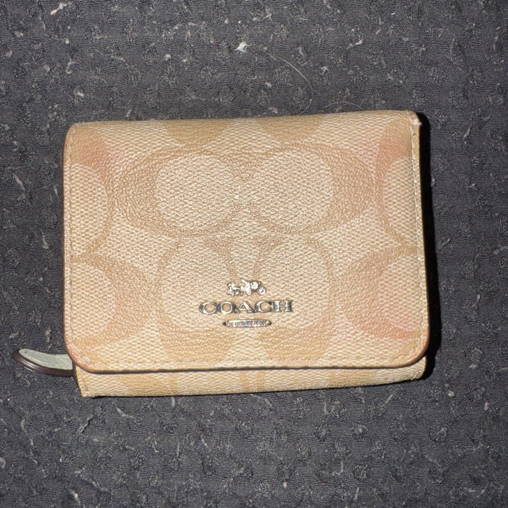 Coach Beige Signature Key Holder